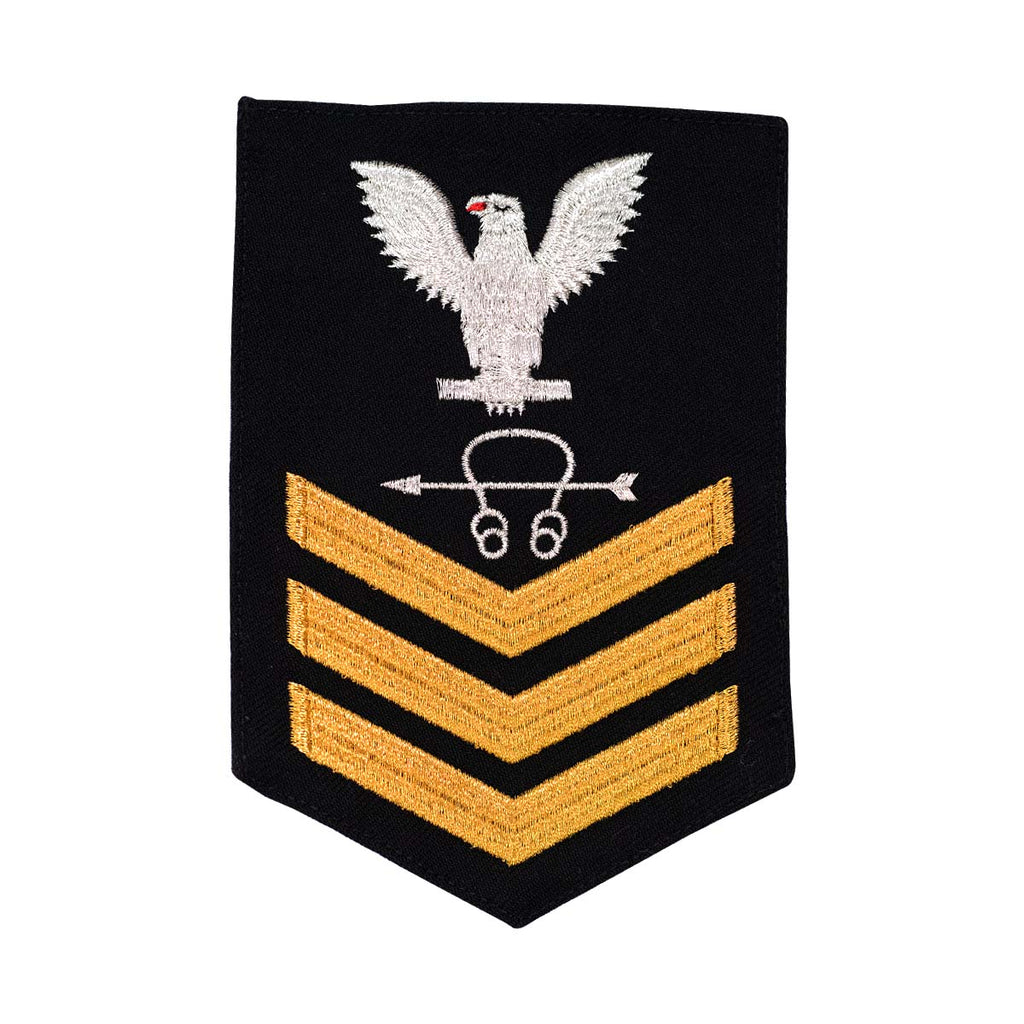 Navy E6 FEMALE Rating Badge: Sonar Tech - New Serge for Jumper