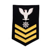 Navy E6 MALE Rating Badge: Quartermaster - blue