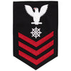 Navy E6 MALE Rating Badge: Quartermaster - blue