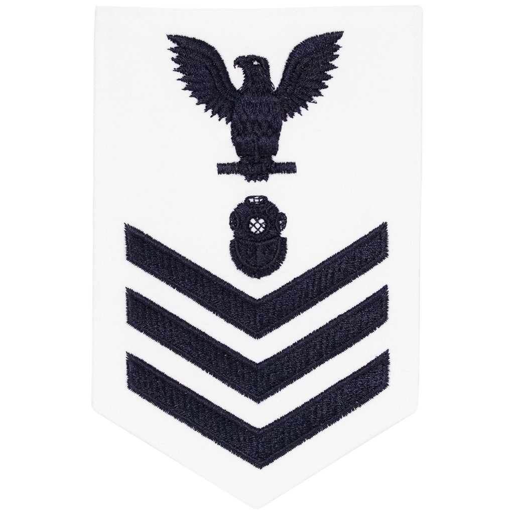 Navy E6 MALE Rating Badge: Navy Diver - white