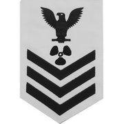 Navy E6 MALE Rating Badge: Machinist's Mate - white