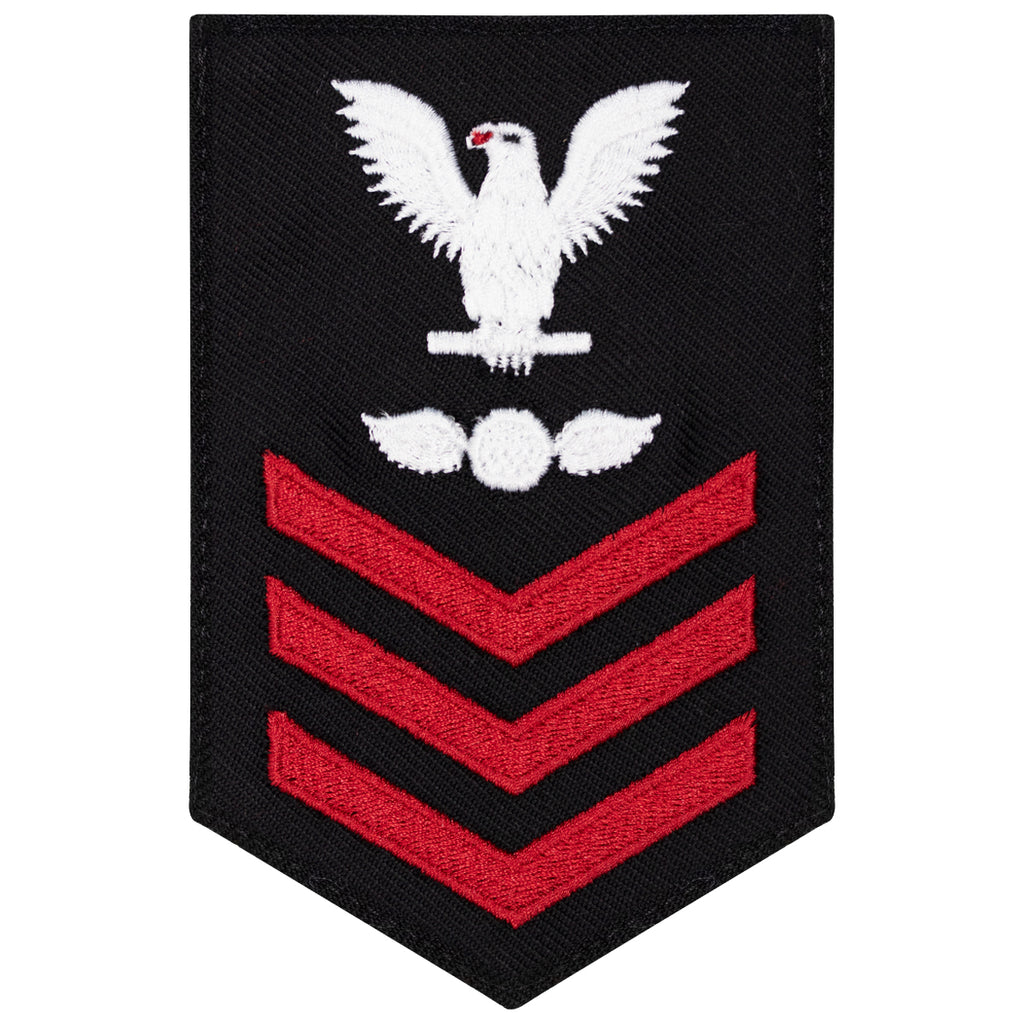 Navy E6 FEMALE Rating Badge: Aviation Electricians Mate - New Serge for Jumper