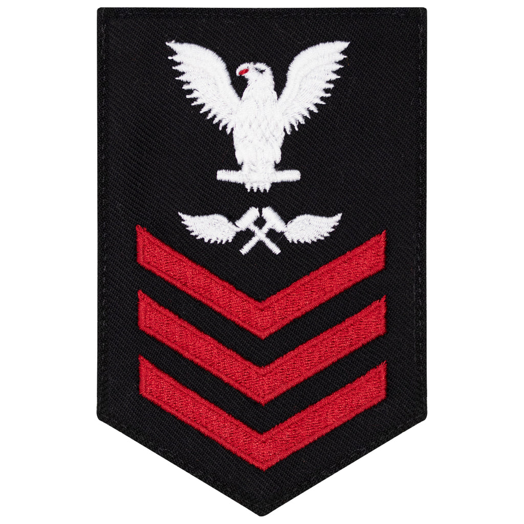 Navy E6 FEMALE Rating Badge: Aviation Structural Mechanic - New Serge for Jumper