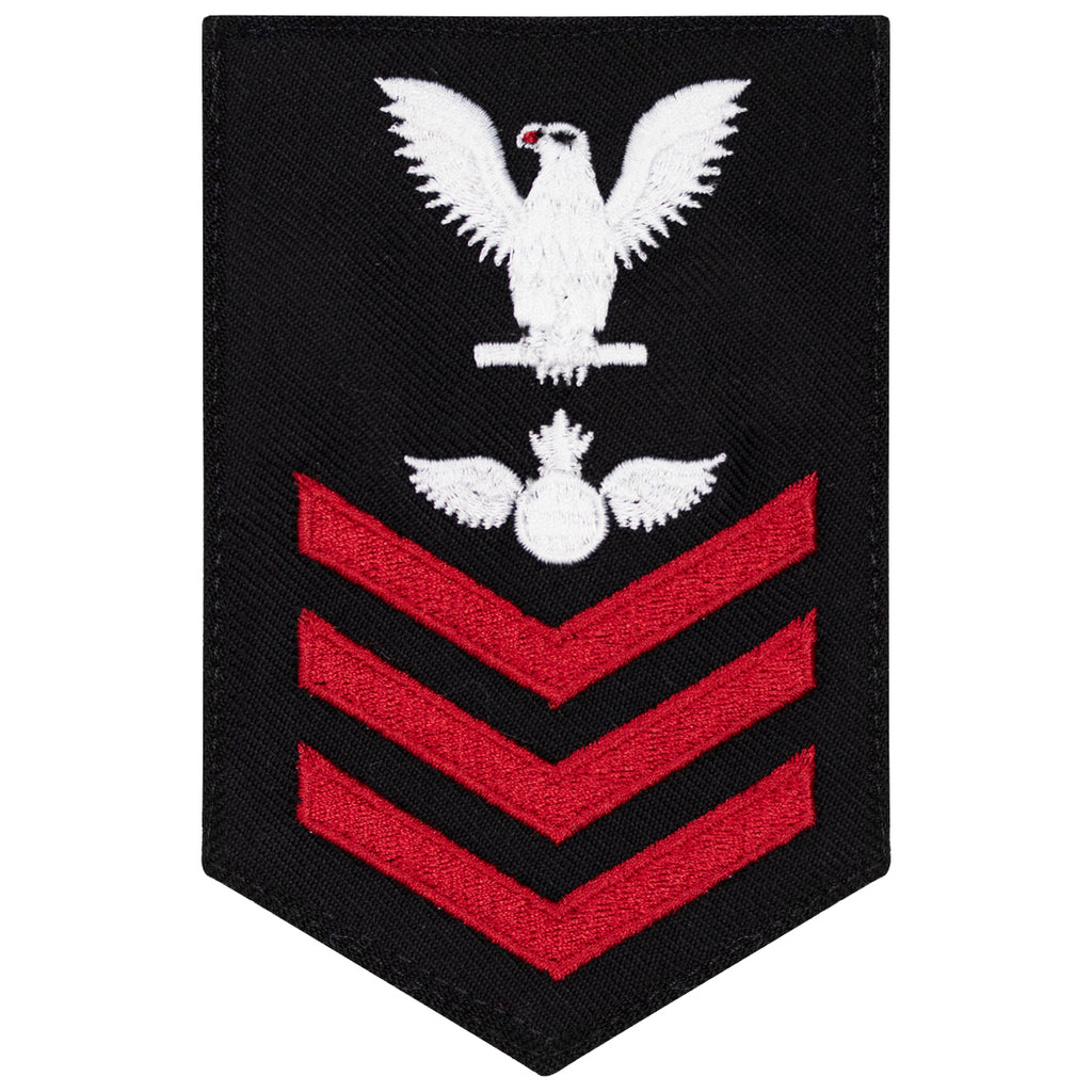 Navy E6 FEMALE Rating Badge: Aviation Ordnanceman - New Serge for Jumper