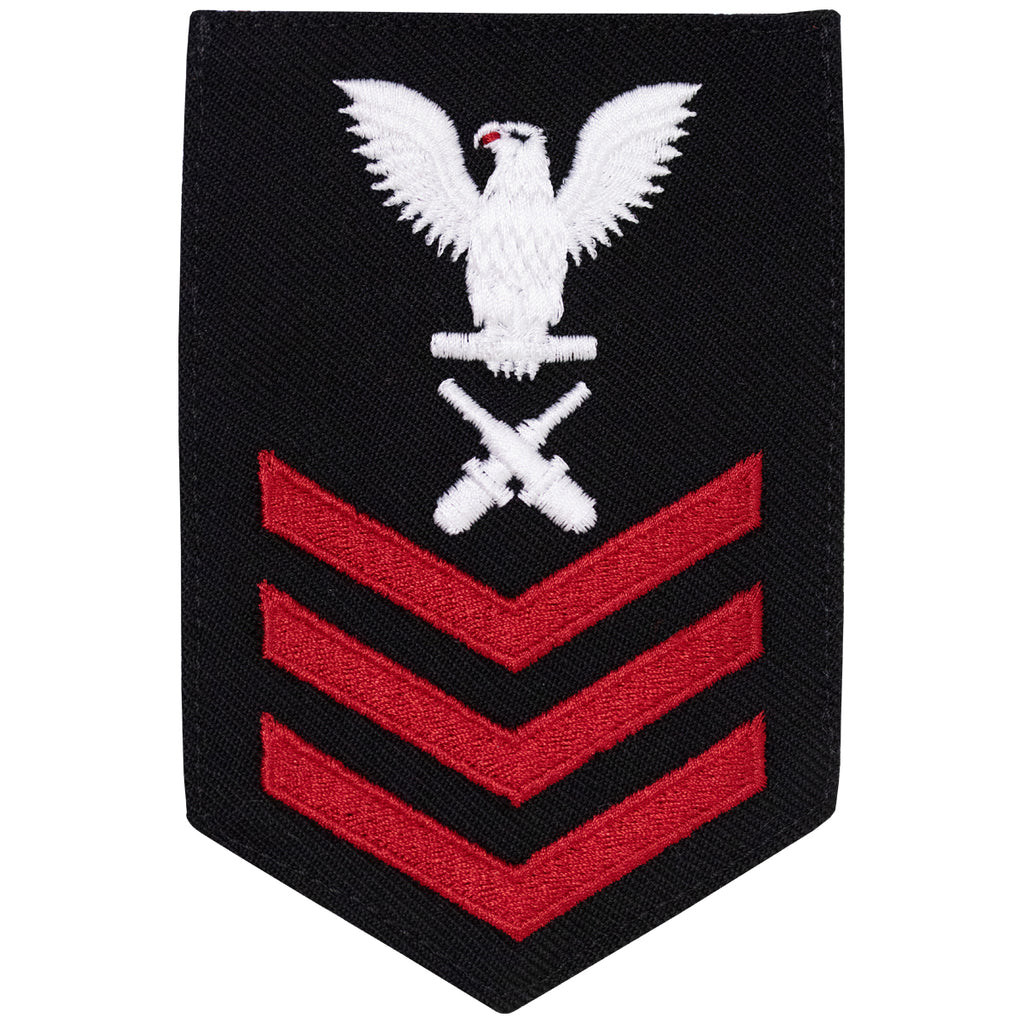 Navy E6 FEMALE Rating Badge: Gunners Mate - New Serge for Jumper