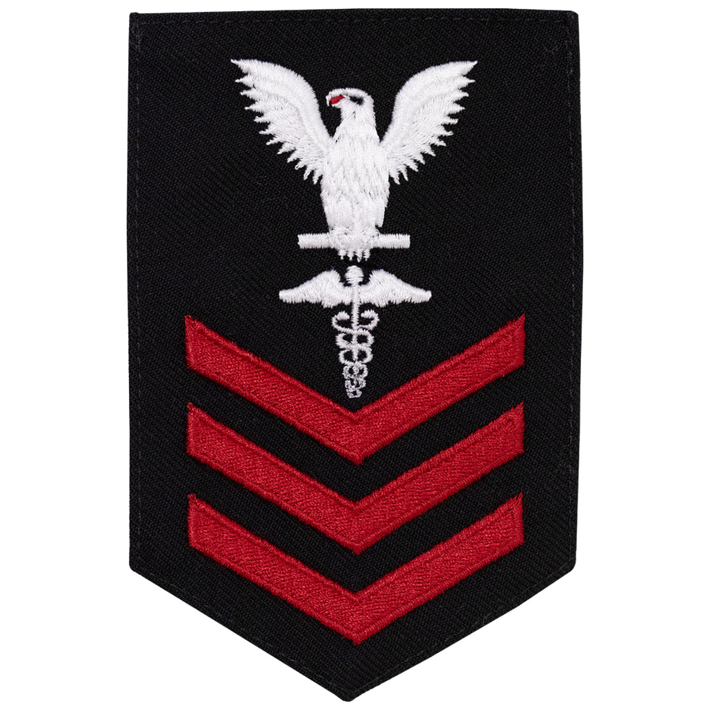 Navy E6 FEMALE Rating Badge: Hospitalman - New Serge for Jumper