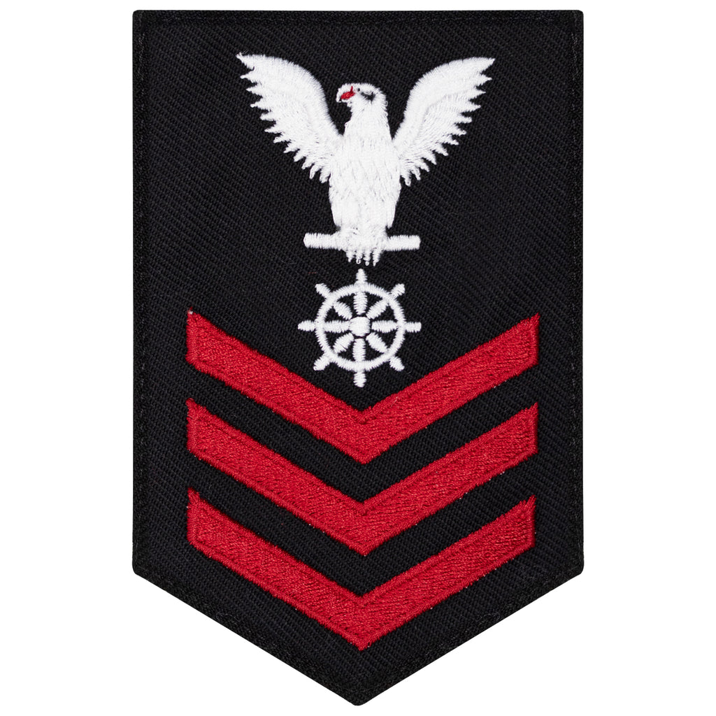Navy E6 FEMALE Rating Badge: Quartermaster - New Serge for Jumper