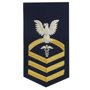 Coast Guard E7 Male Rating Badge: Health Service Technician - blue