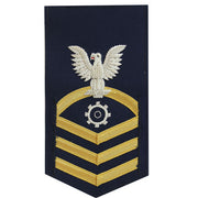 Coast Guard E7 Male Rating Badge: Machinery Technician - blue