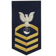 Coast Guard E7 Male Rating Badge: Marine Science Technician - blue