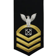 Navy E7 MALE Rating Badge: Boatswains Mate - seaworthy gold on blue