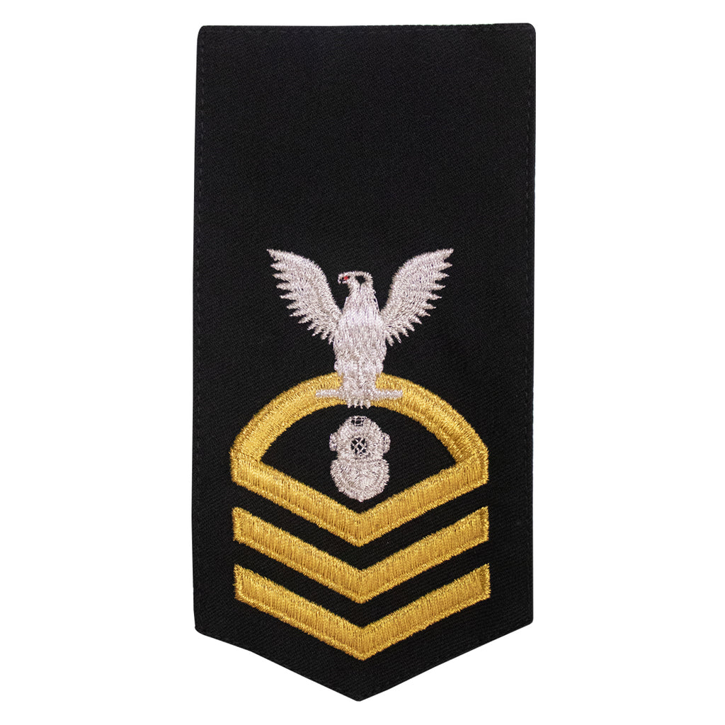 Navy E7 FEMALE Rating Badge: ND Navy Diver - seaworthy gold on blue
