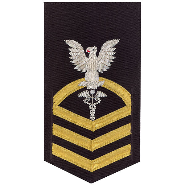 Navy E7 MALE Rating Badge: Hospital Corpsman - vanfine on blue