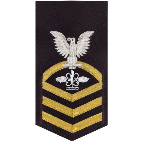Navy E7 MALE Rating Badge: Aviation Antisub Warfare Operator - vanchief on blue