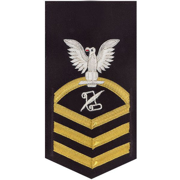 Navy MALE E7 Rating Badge: Journalist - vanchief on blue