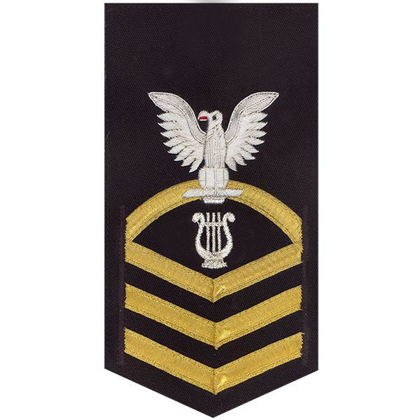 Navy E7 MALE Rating Badge: Musician - vanchief on blue