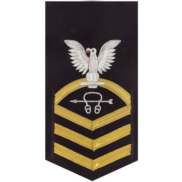 Navy E7 MALE Rating Badge: Sonar Technician - vanchief on blue