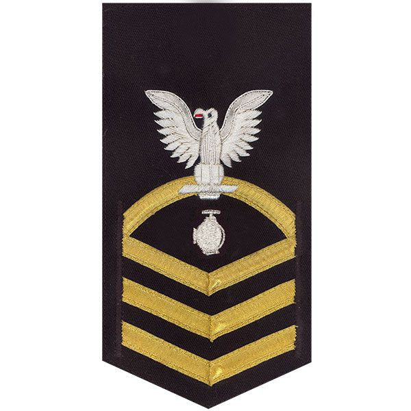 Navy E7 MALE Rating Badge: Utilitiesman - vanchief on blue