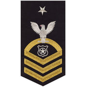 Navy E8 MALE Rating Badge: Master At Arms - seaworthy gold on blue