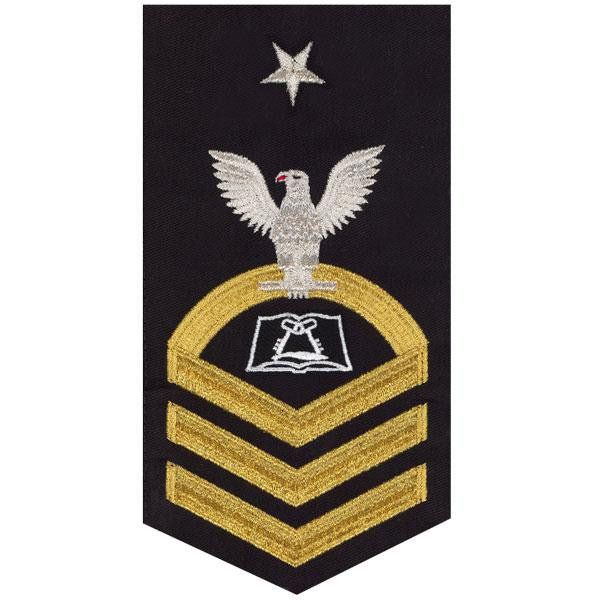 Navy E8 MALE Rating Badge: Culinary Specialist - seaworthy gold on blue