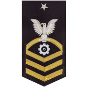 Navy E8 MALE Rating Badge: Engineman - vanchief on blue