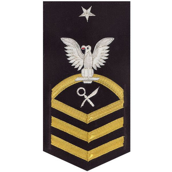 Navy E8 MALE Rating Badge: Intelligence Specialist - vanchief on blue