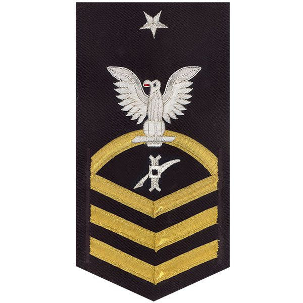 Navy E8 MALE Rating Badge: Legalman - vanchief on blue