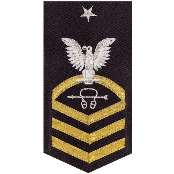 Navy E8 MALE Rating Badge: Sonar Technician - vanchief on blue