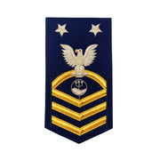 Coast Guard E9 Rating Badge:  Marine Science Technician - blue