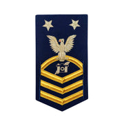 Coast Guard E9 Rating Badge:  Public Affairs Specialist - blue