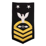 Navy E9 MALE Rating Badge: Aviation Structural Mechanic - seaworthy gold on blue