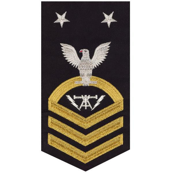 Navy E9 MALE Rating Badge: Fire Controlman - seaworthy gold on blue