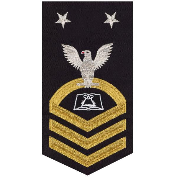Navy E9 MALE Rating Badge: Culinary Specialist - seaworthy gold on blue