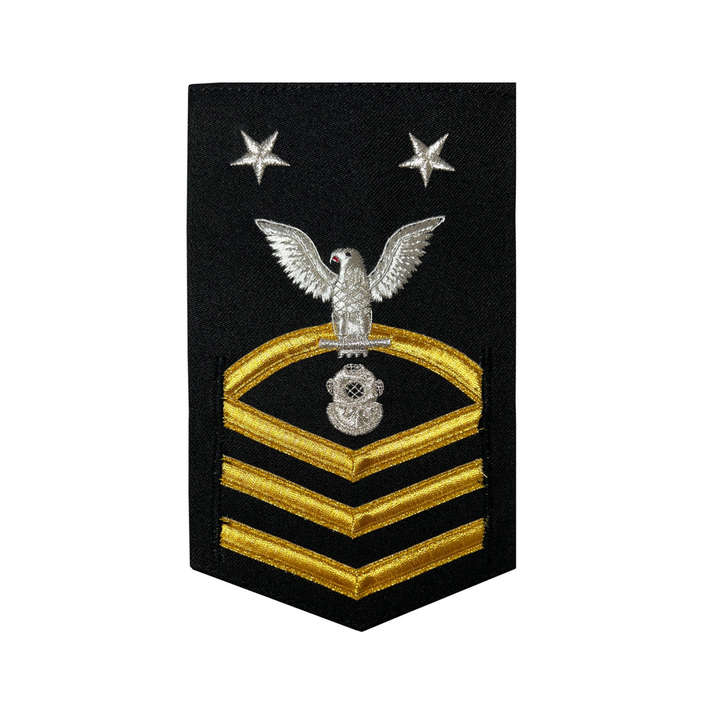 Navy E9 MALE Rating Badge: Navy Diver- vanchief on blue