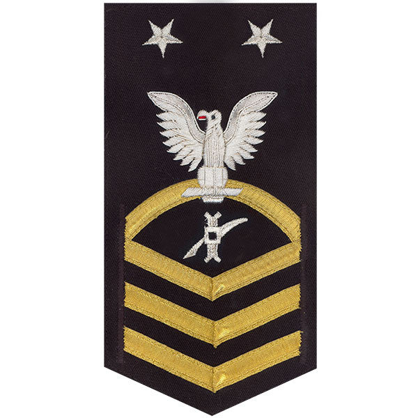 Navy E9 MALE Rating Badge: Legalman - vanchief on blue
