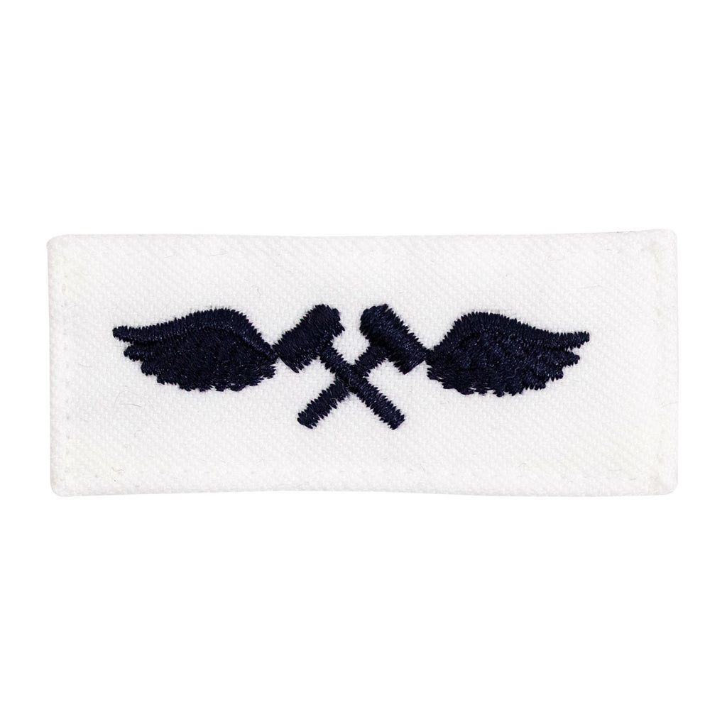 Navy Rating Badge: Striker Mark for AM Aviation Structural Mechanic - white CNT for dress uniforms