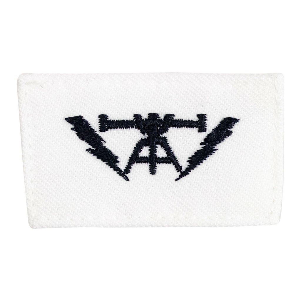 Navy Rating Badge: Striker Mark for FC Fire Controlman - white CNT for dress uniforms