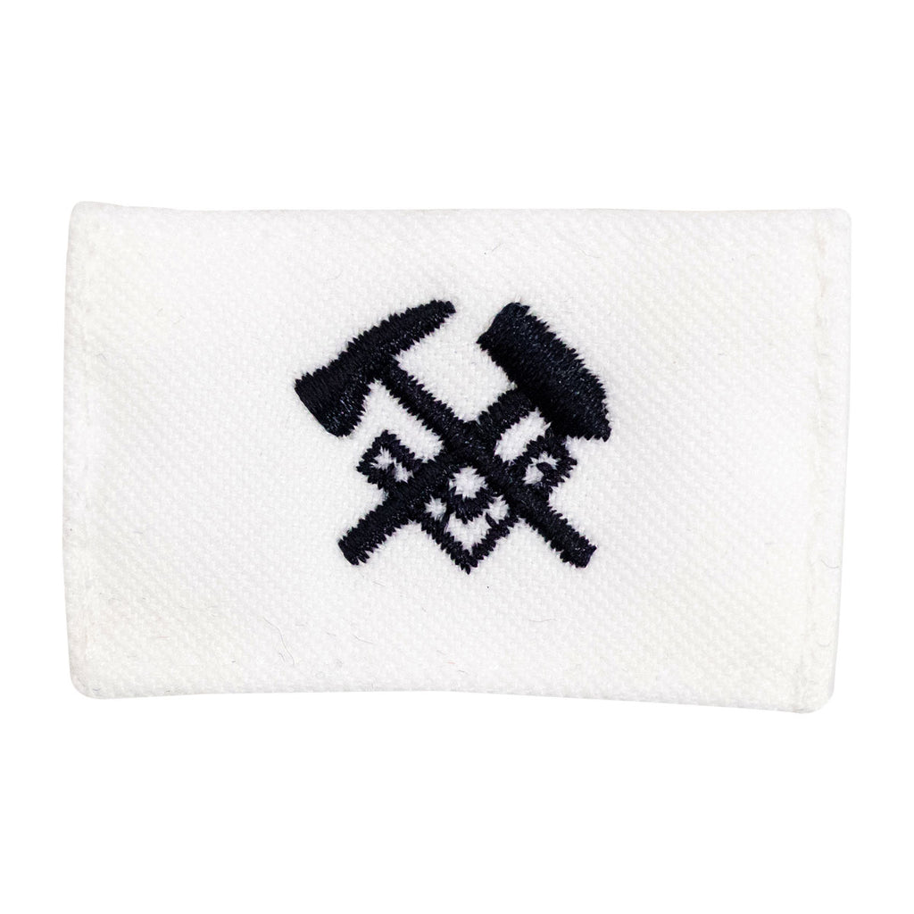 Navy Rating Badge: Striker Mark for HT Hull Maintenance- white CNT for dress uniforms