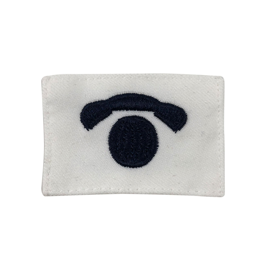 Navy Rating Badge: Striker Mark for IC Interior Communication Electrician - white CNT for dress uniform