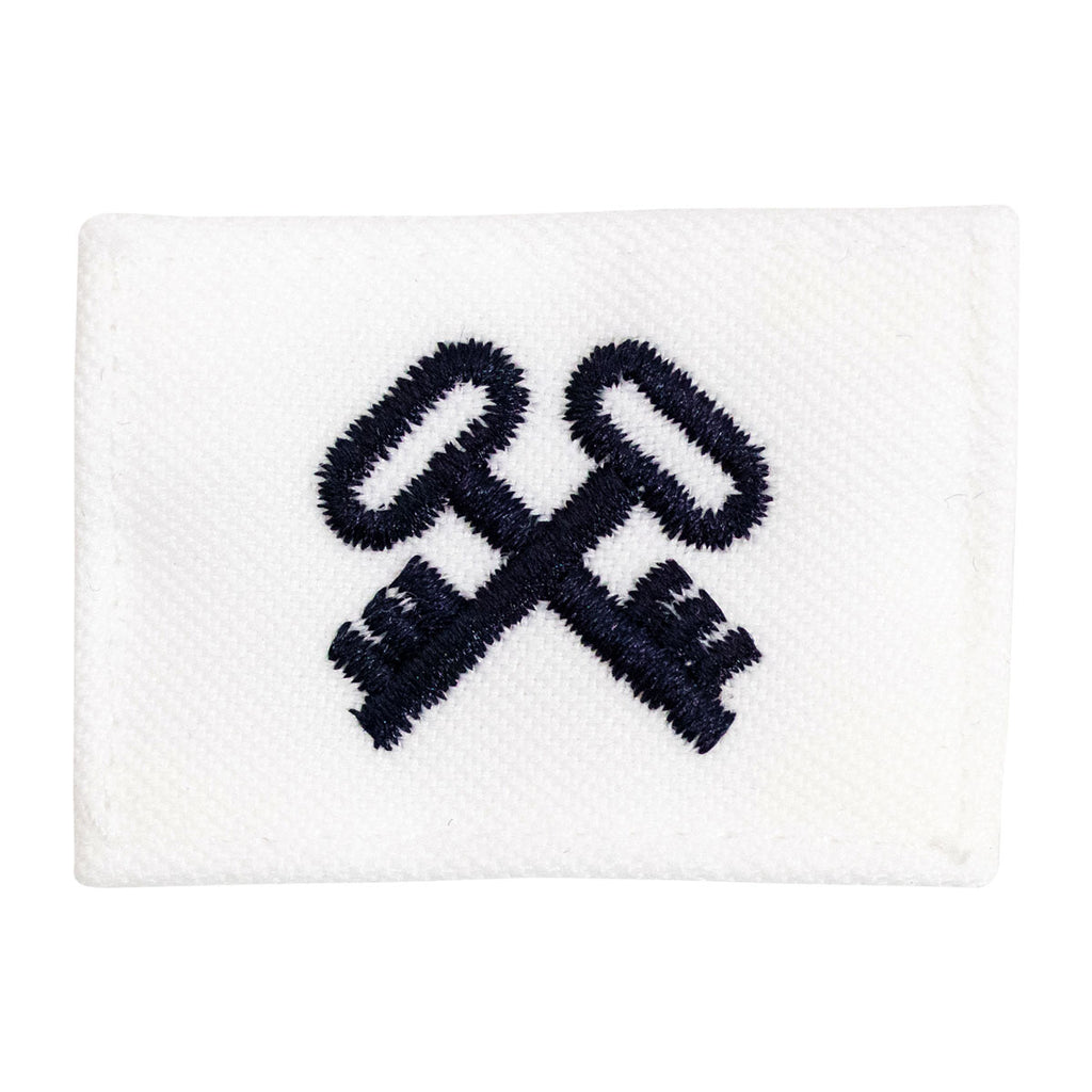 Navy Rating Badge: Striker Mark for LS Logistics- white CNT for dress uniforms