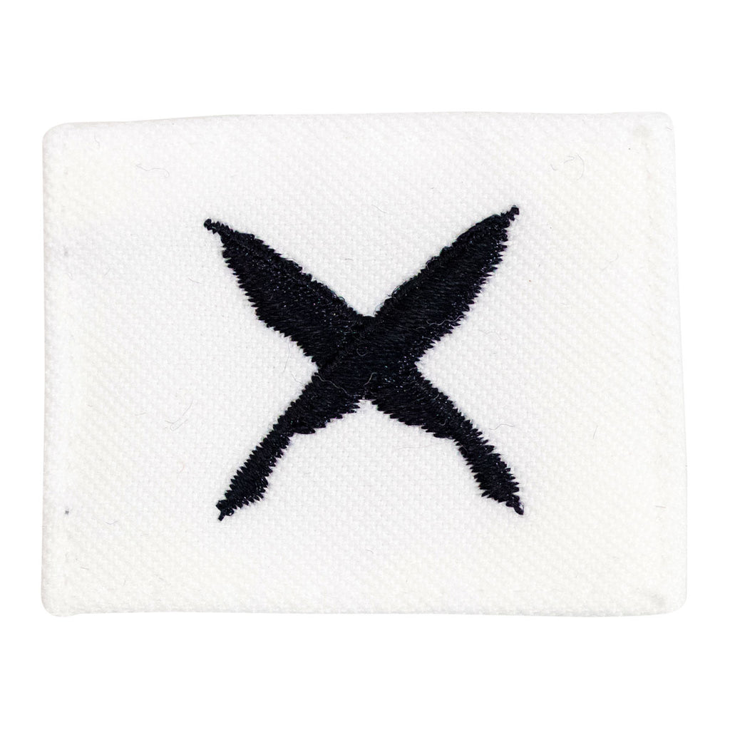 Navy Rating Badge: Striker Mark for YN Yeoman- white CNT for dress uniforms