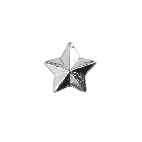 NO PRONG Ribbon Attachments: Star - 5/16 inch silver
