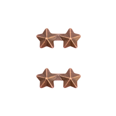 Ribbon Attachments: Two Stars Mounted on a Bar - bronze