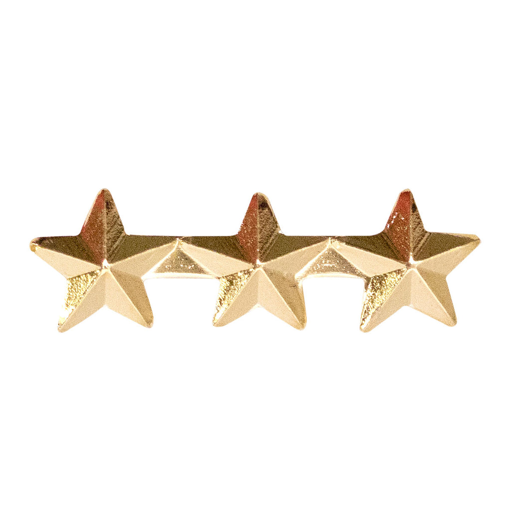 Ribbon Attachments: Three Stars Mounted on a Bar - 5/16 inch, gold
