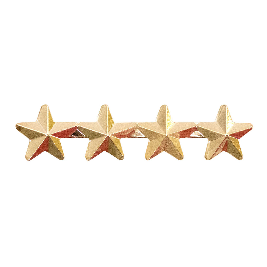 Ribbon Attachments: Four Stars Mounted on a Bar - 5/16 inch stars, gold