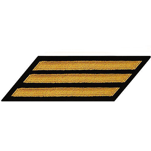 Navy Enlisted Male Hash Marks: Seaworthy Gold on Serge - set of 3