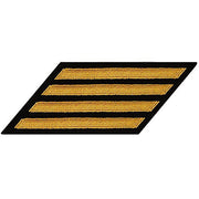 Navy Enlisted Male Hash Marks: Seaworthy Gold on Serge - set of 4