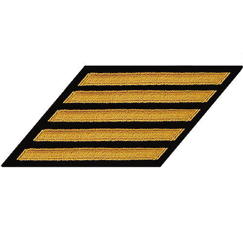 Navy Enlisted Male Hash Marks: Seaworthy Gold on Serge - set of 5