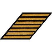 Navy Enlisted Male Hash Marks: Seaworthy Gold on Serge - set of 7