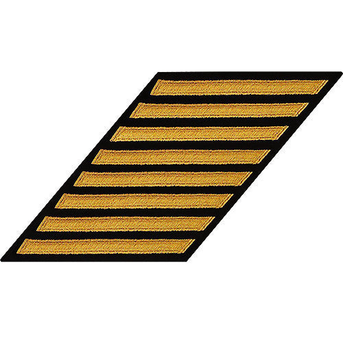 Navy Enlisted Male Hash Marks: Seaworthy Gold on Serge - set of 8